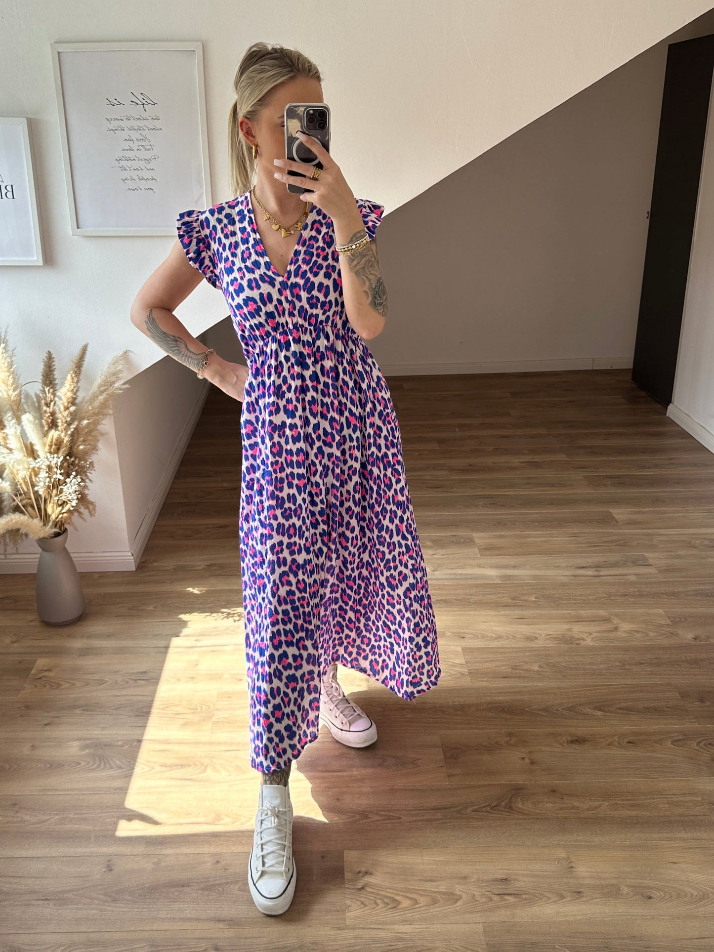 Leo Mussein Kleid "Sonya" Blau Pink