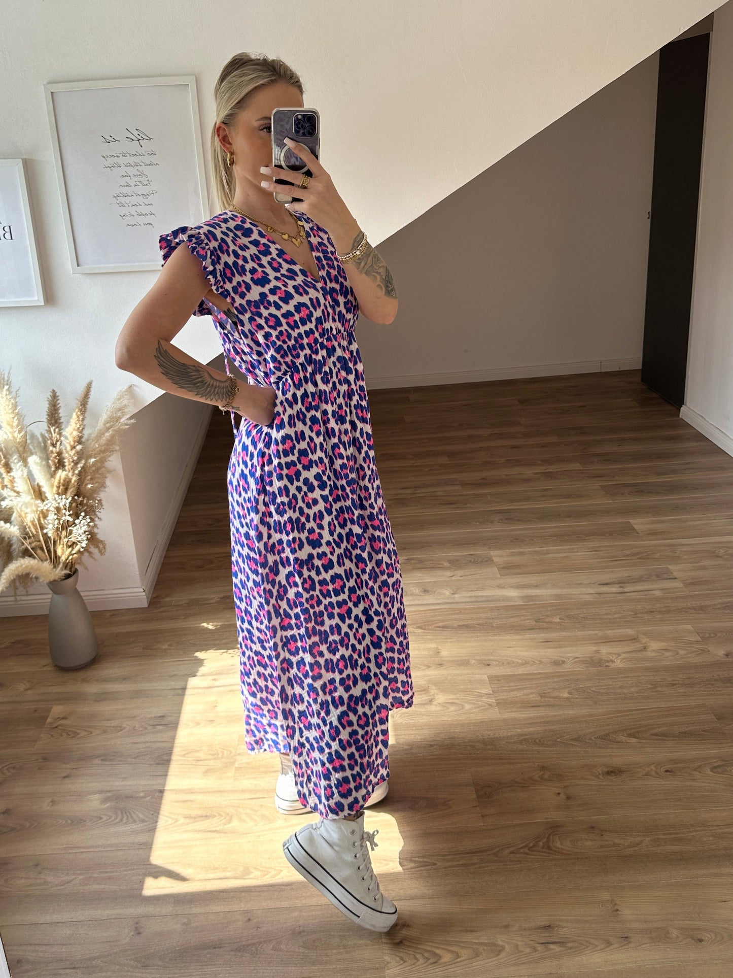 Leo Mussein Kleid "Sonya" Blau Pink