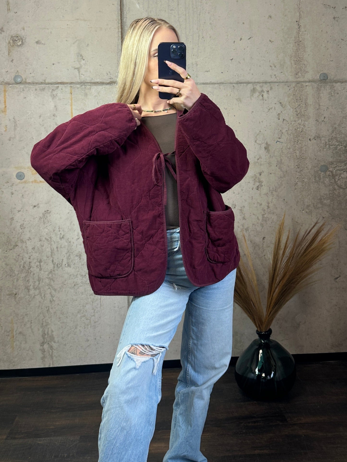Cord Jacke Bordeauxrot