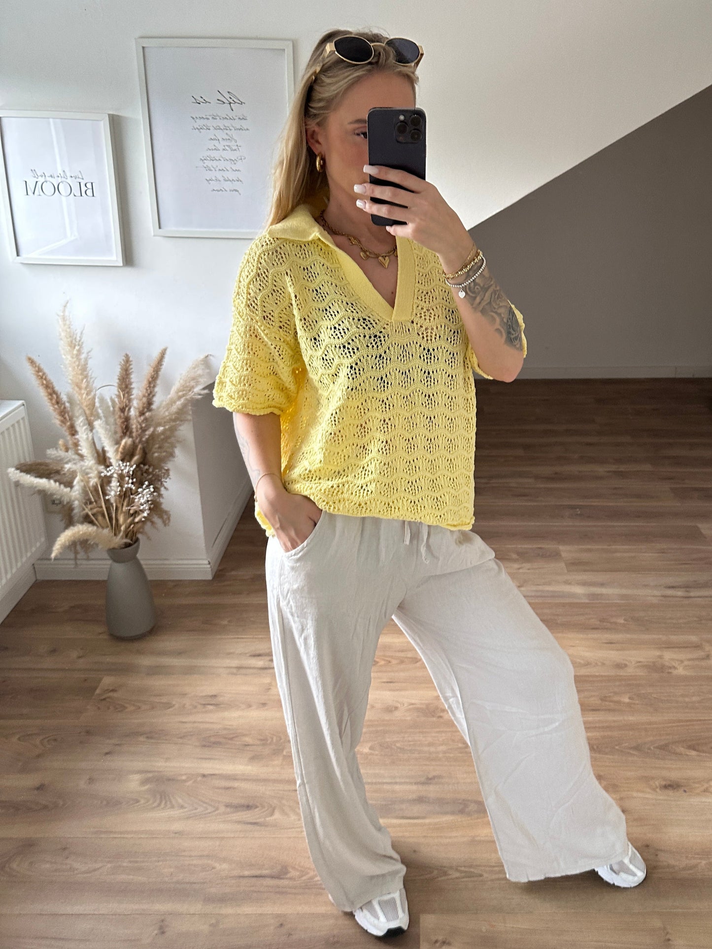 Strick Shirt Blau