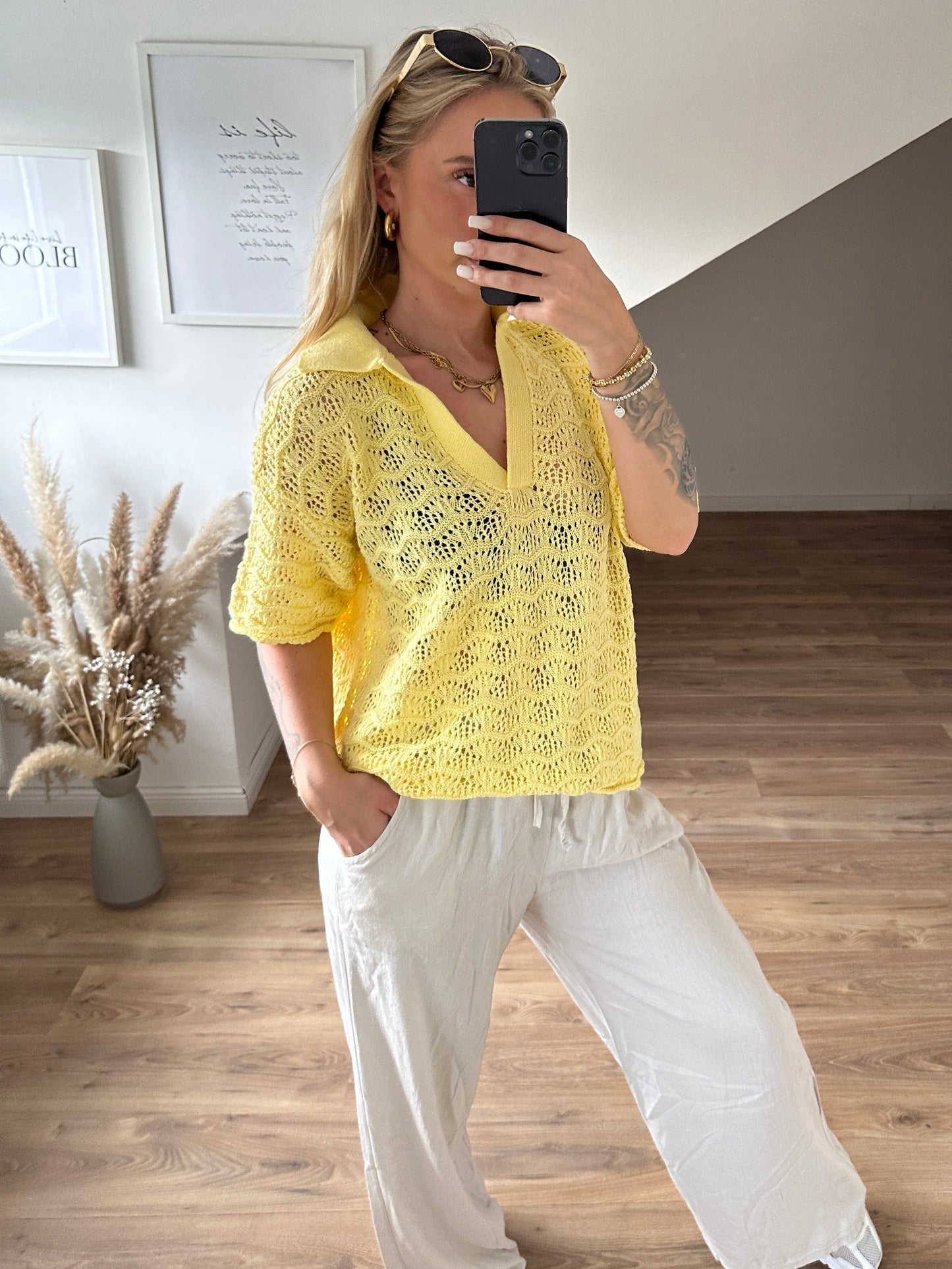 Strick Shirt Blau