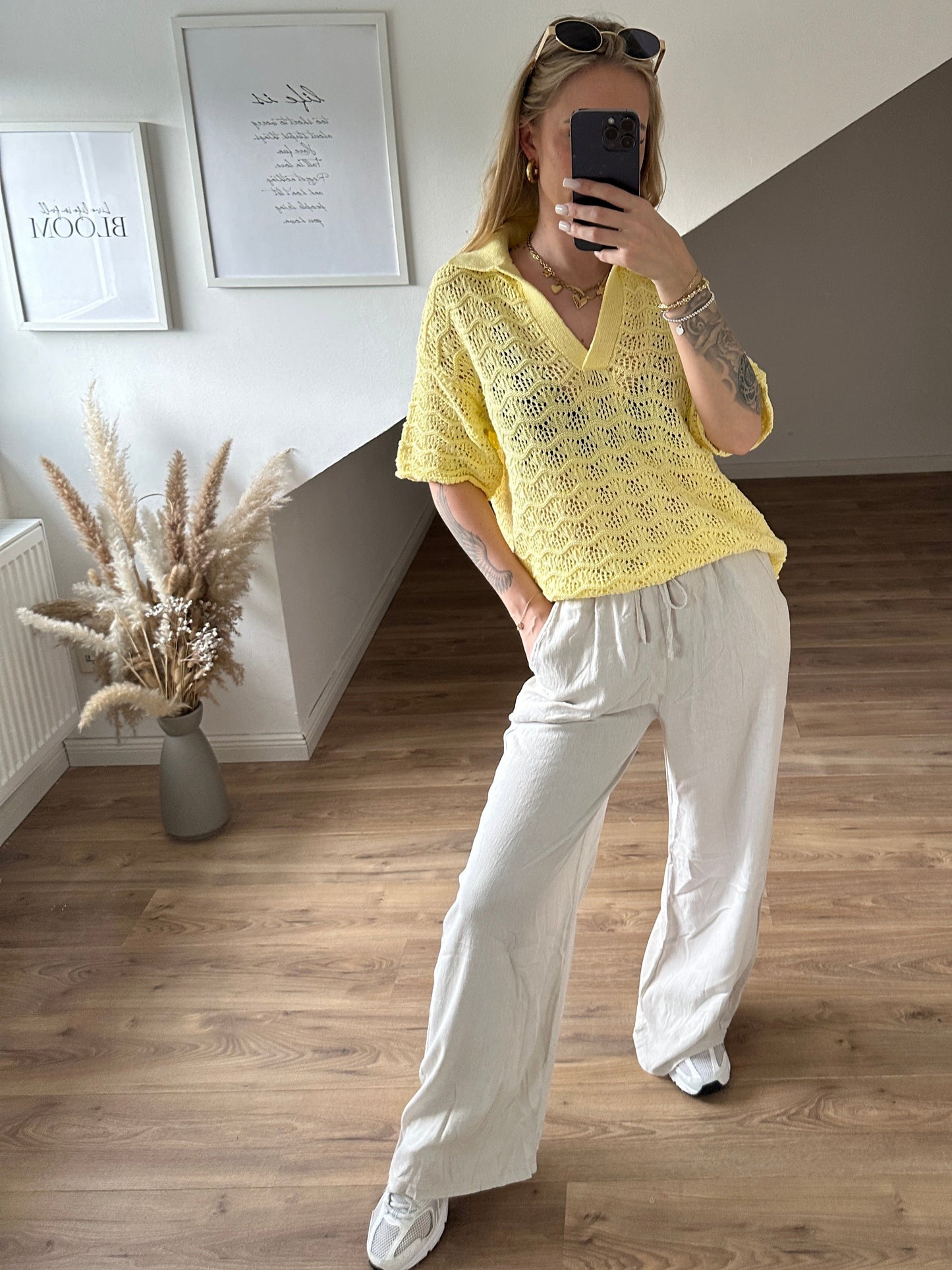 Strick Shirt Blau