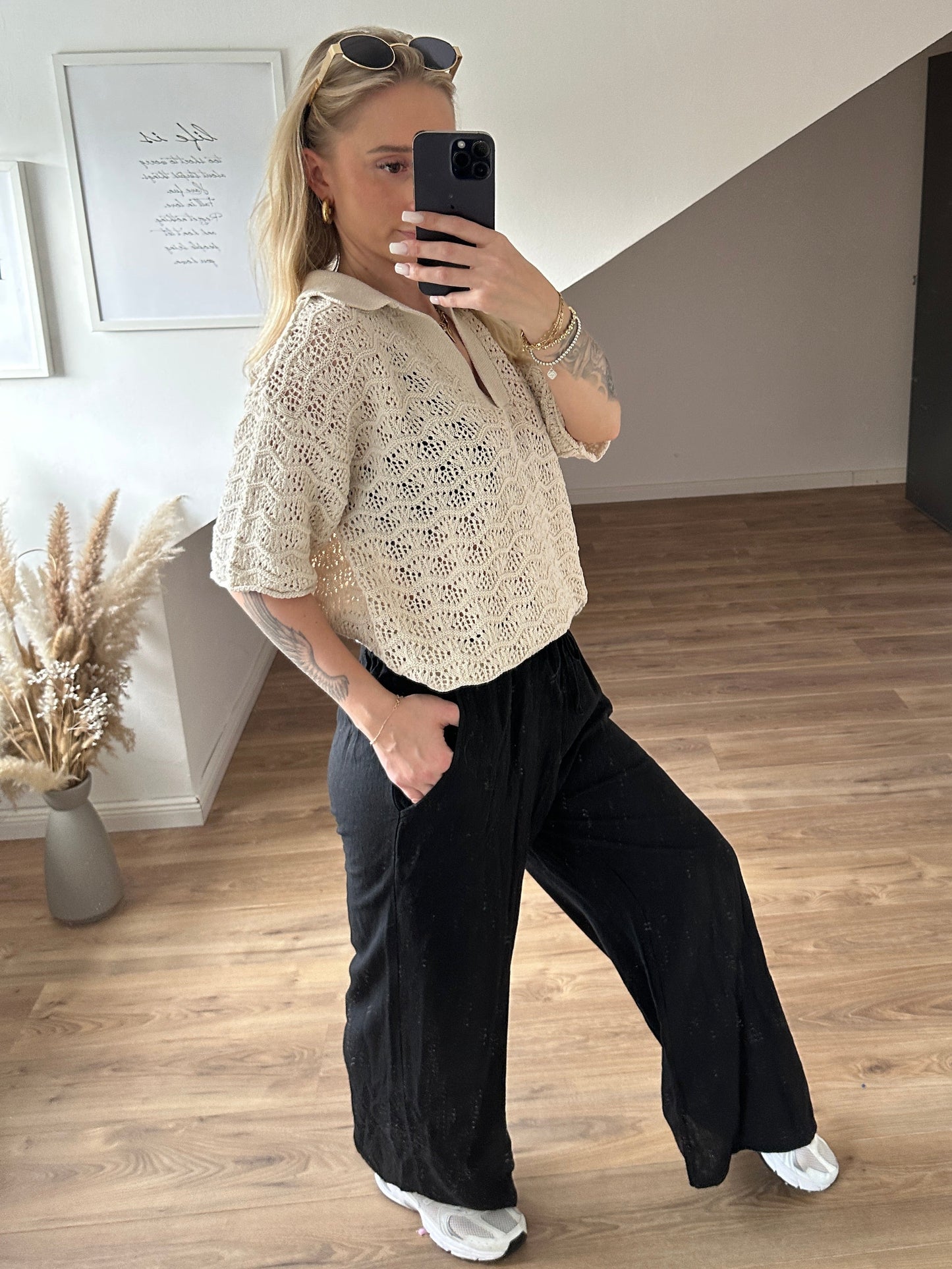 Strick Shirt Blau
