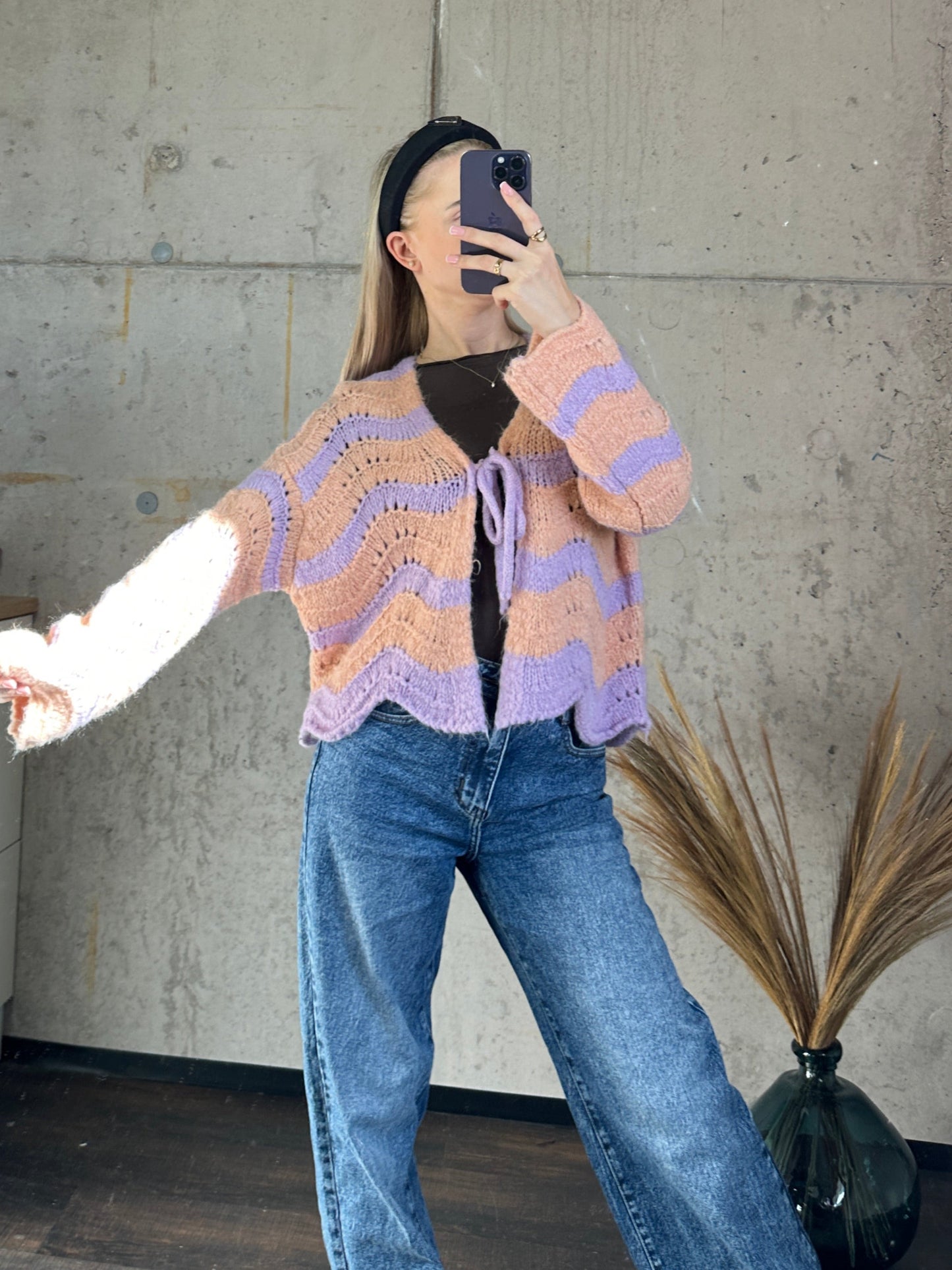 Cardigan Dreamwave Flieder Aprikot