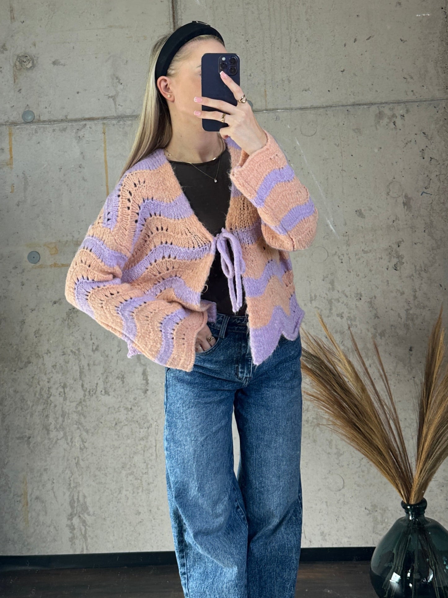 Cardigan Dreamwave Flieder Aprikot