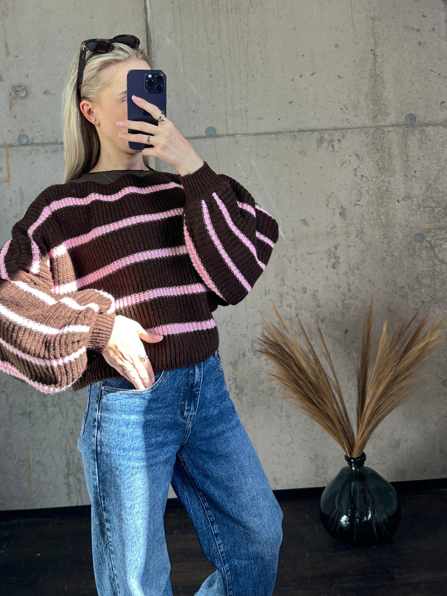 Pullover Braun/Rosa