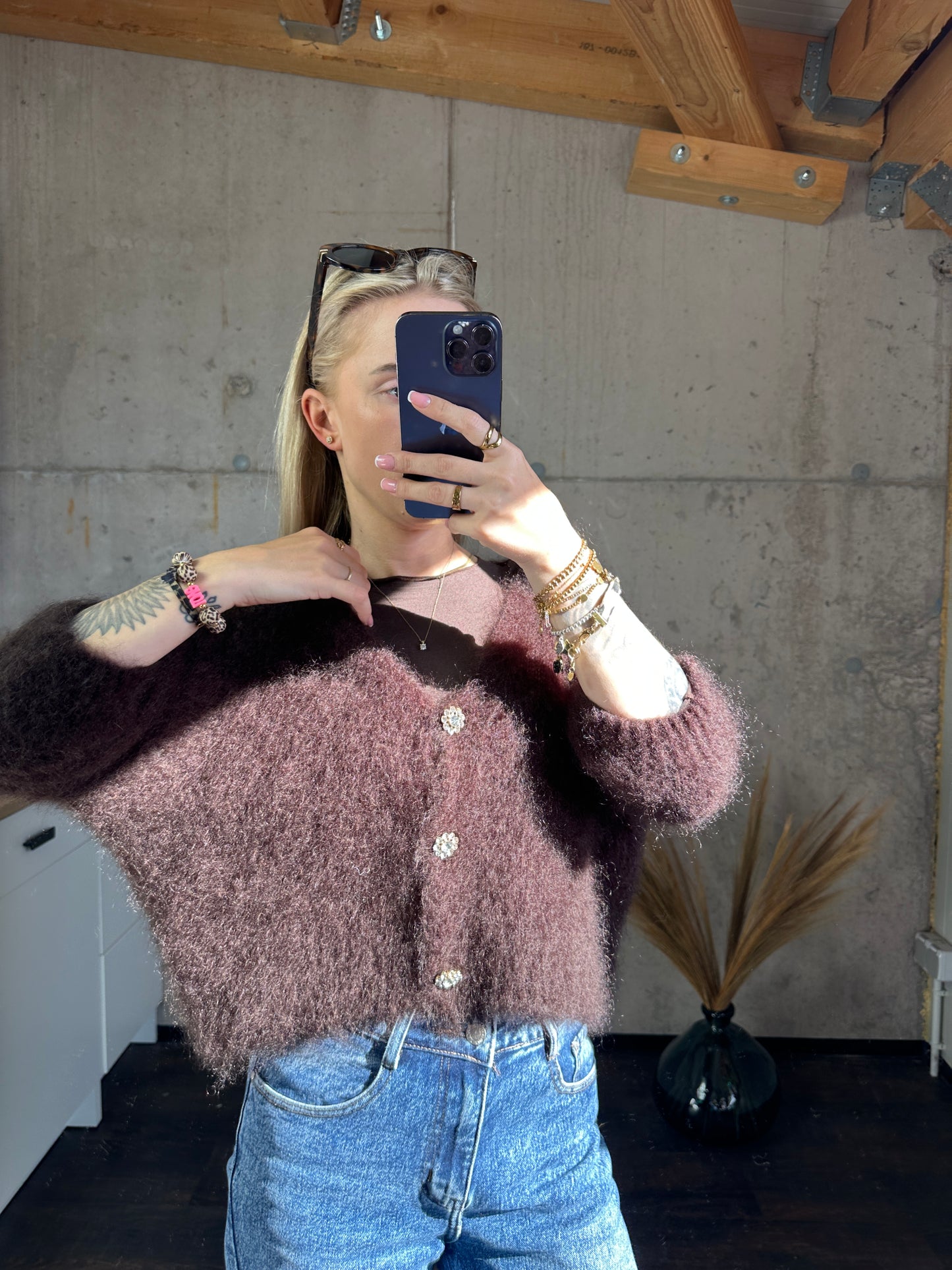 Mohair Jäckchen mit Glitzer
