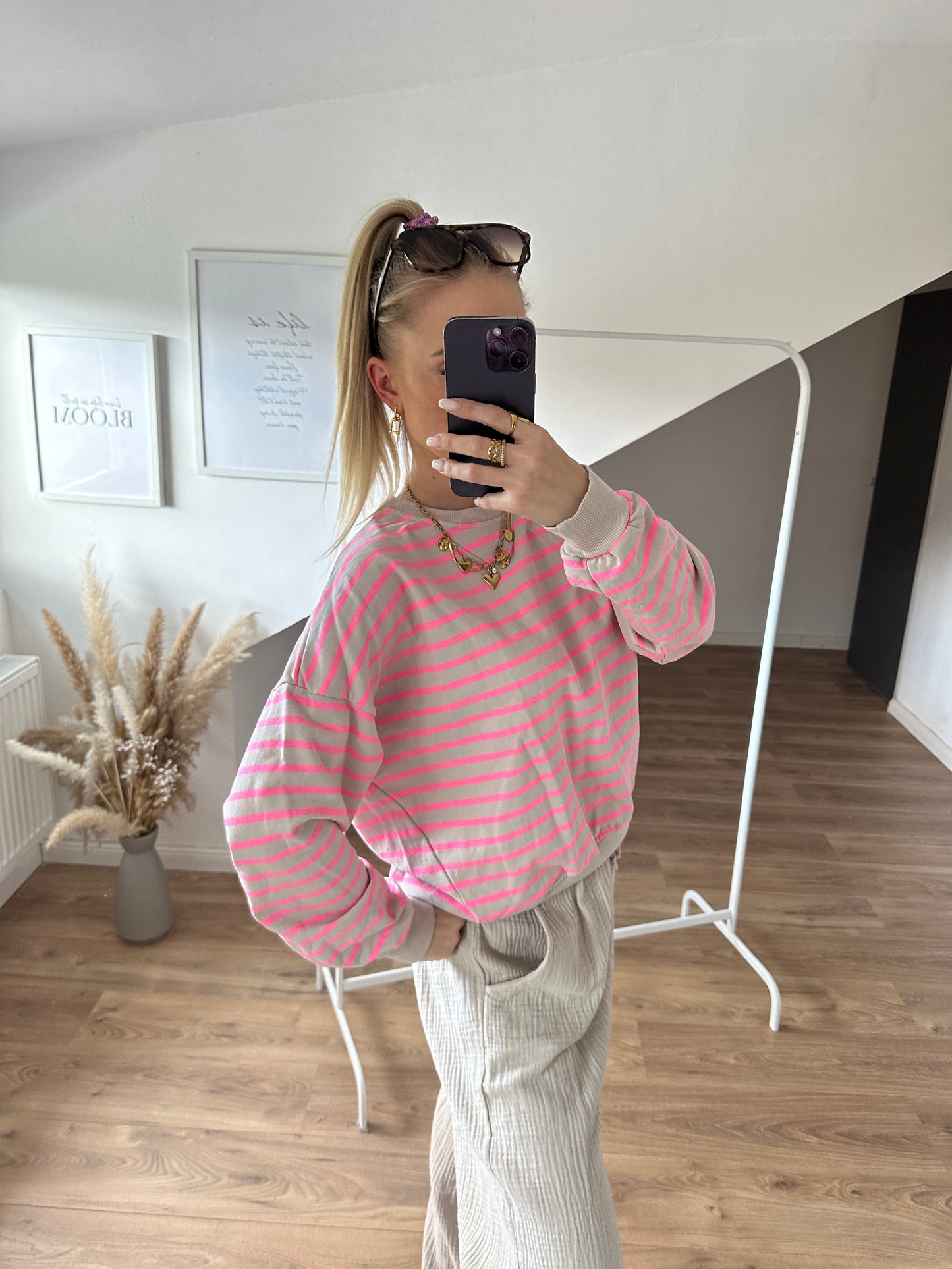 Pullover"Streifi" Beige Pink