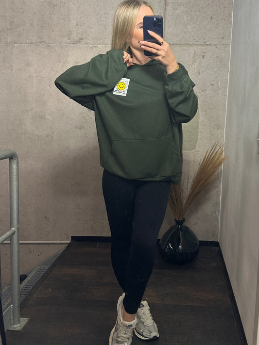 Smiley Hoodie Khaki
