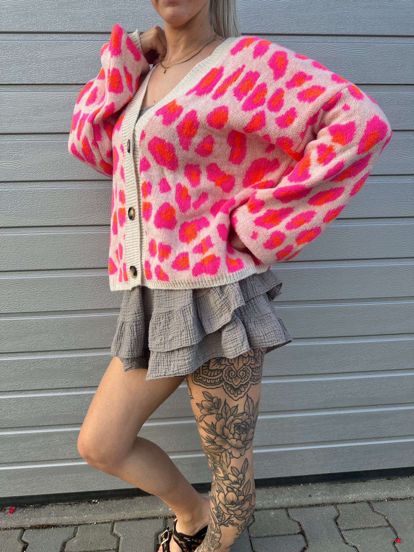 Cardigan Leo Fieber Neon Pink