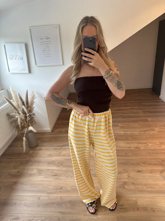 Hose Stripes & Vibes Gelb Beige