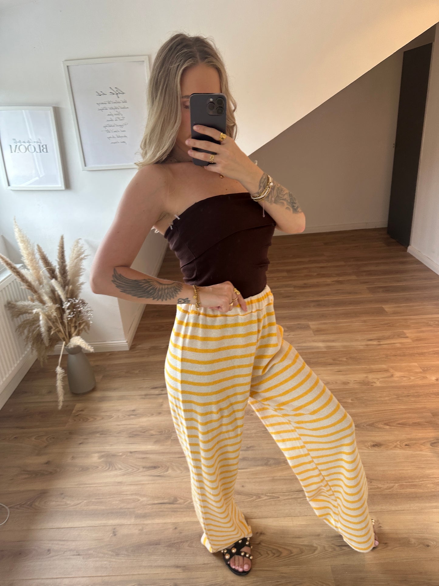 Hose Stripes & Vibes Gelb Beige