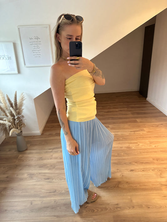 Plissee Hose "Veve" Hellblau