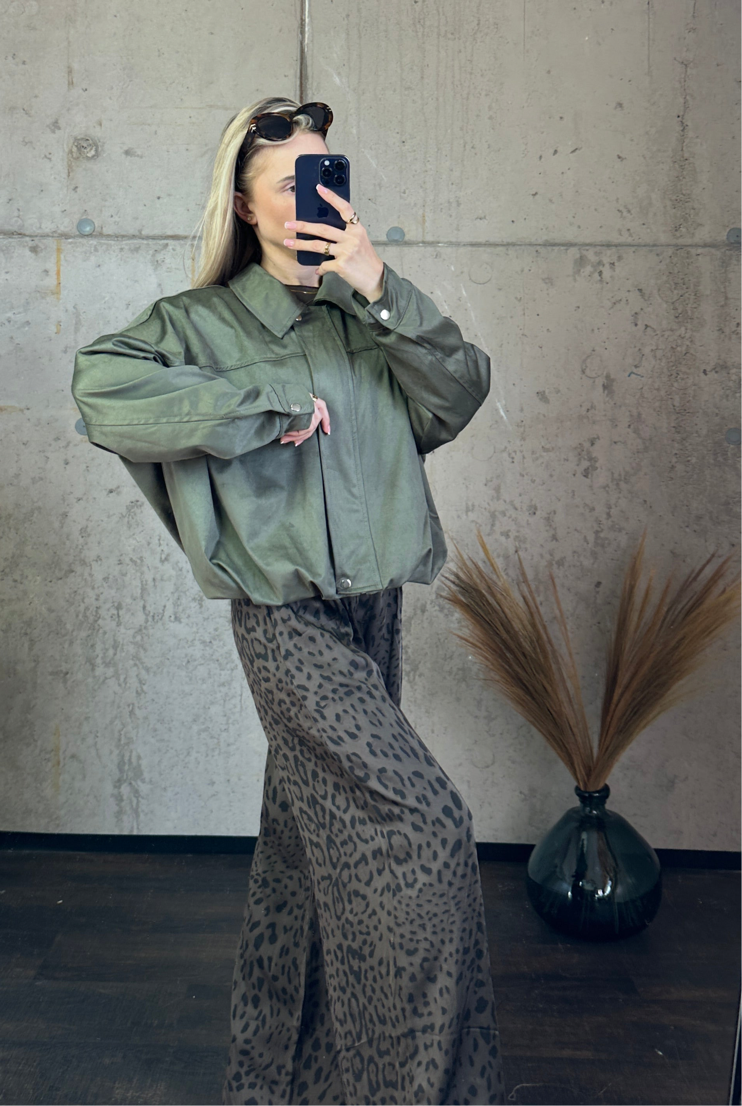Wildleder Jacke Khaki