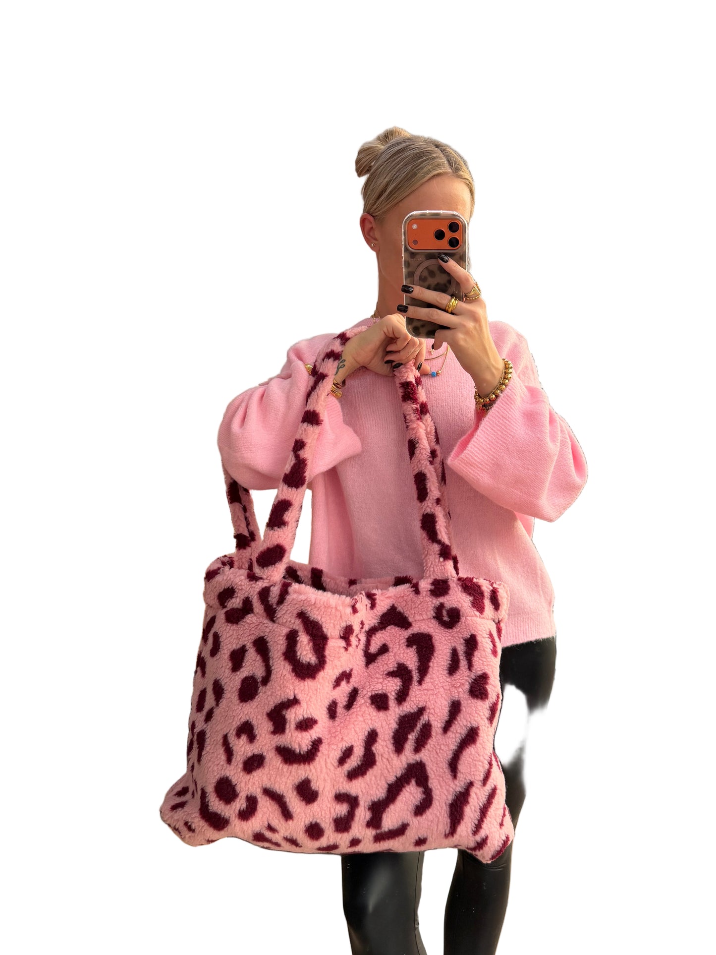 Leo Teddy Tasche Rosa Bordeauxrot