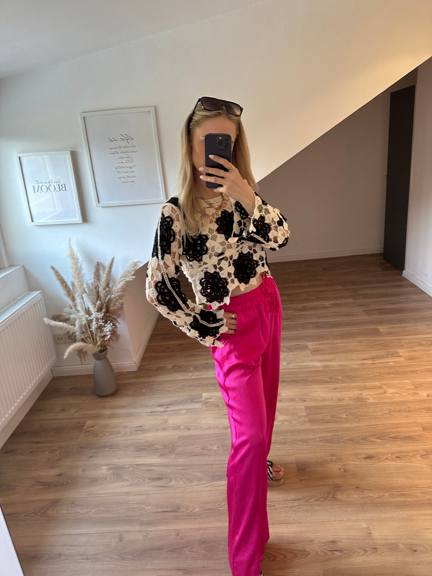 Strick schwarz-weiß