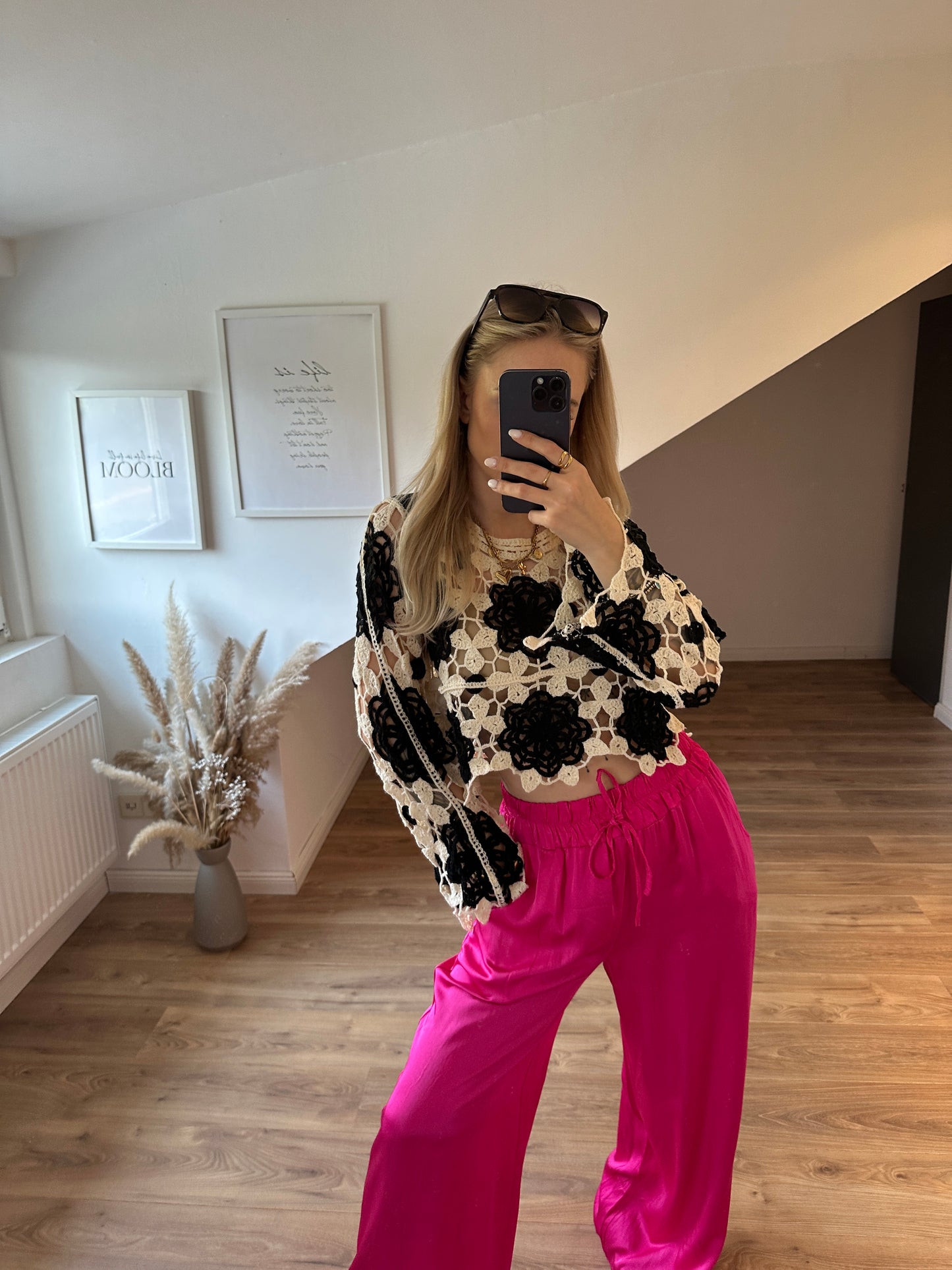 Strick schwarz-weiß