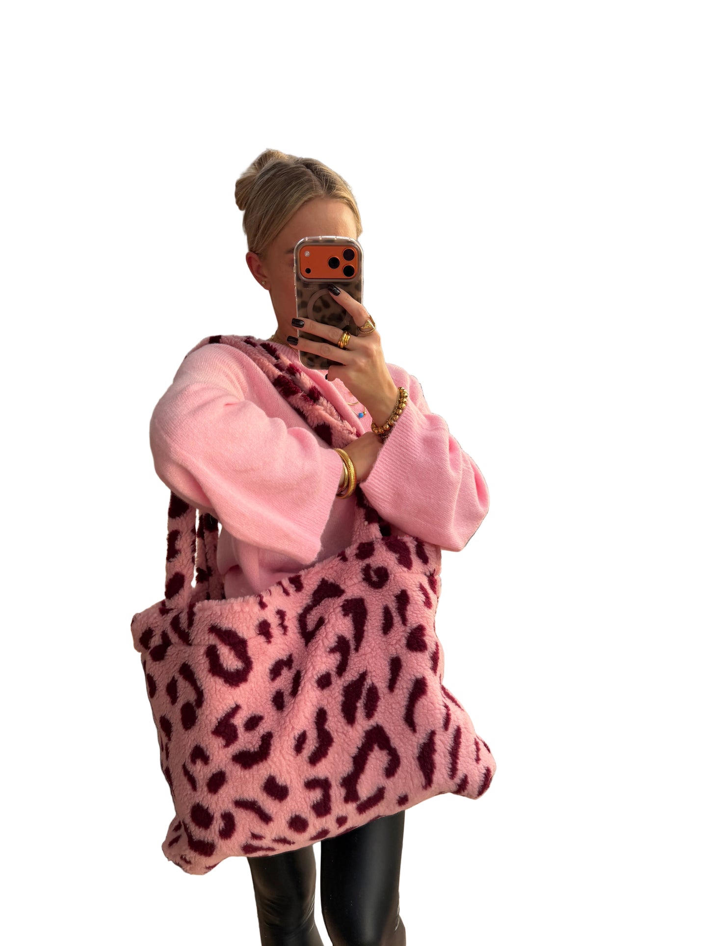 Leo Teddy Tasche Rosa Bordeauxrot