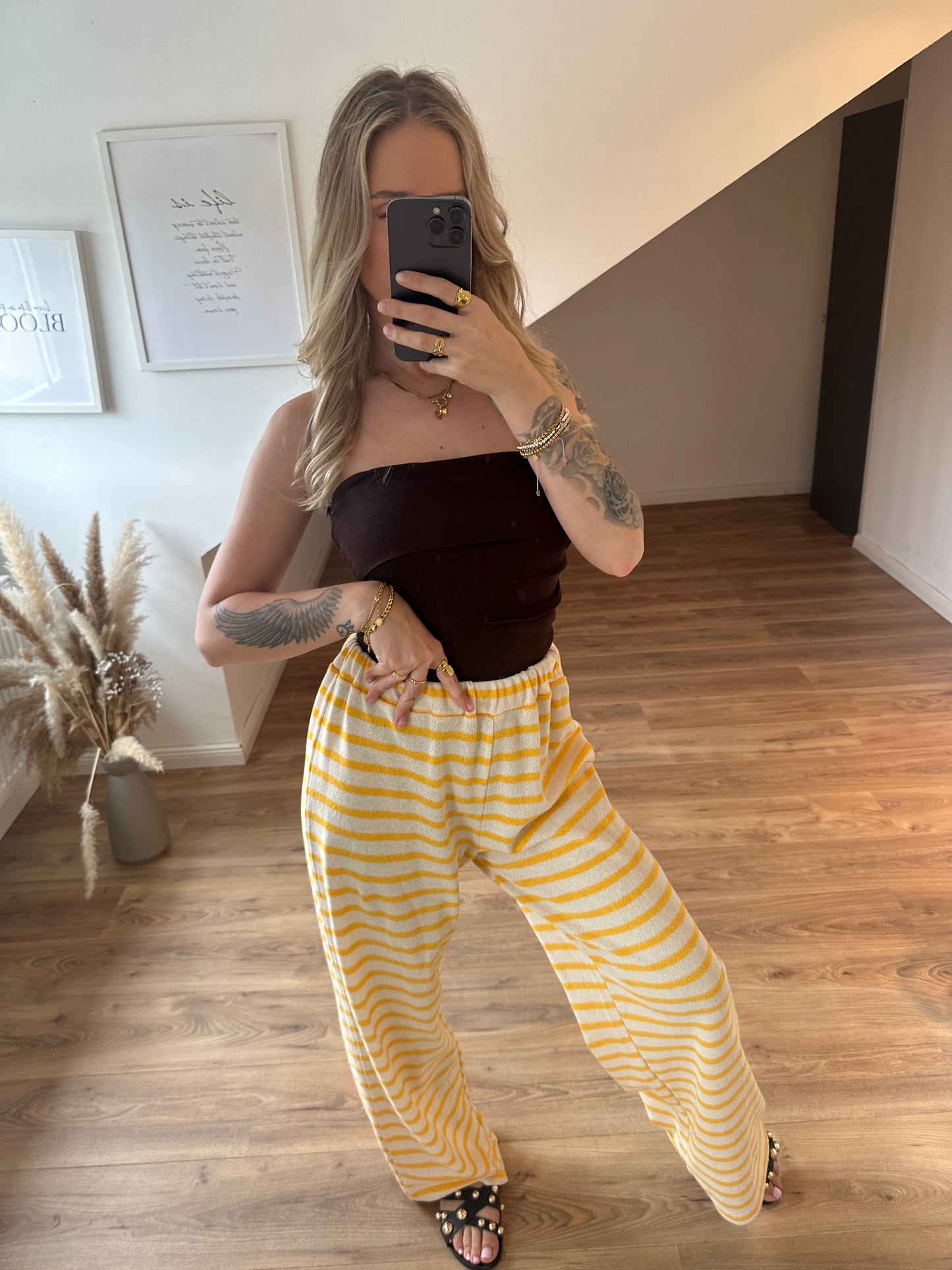 Hose Stripes & Vibes Gelb Beige