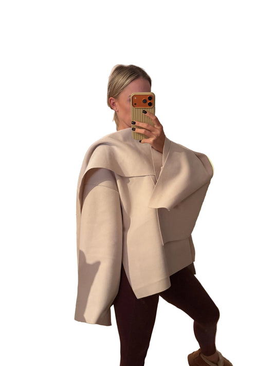 Poncho Jacke Beige