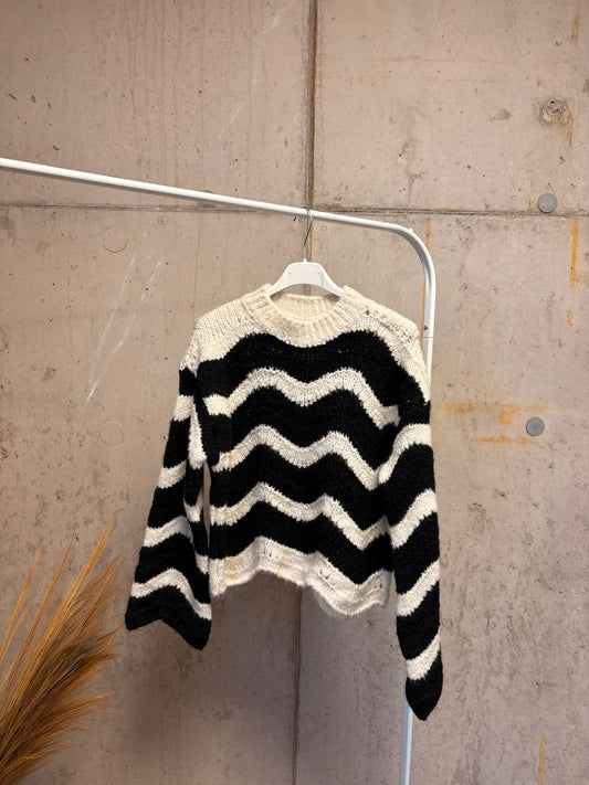 Dreamwave Pullover Schwarz Weiß