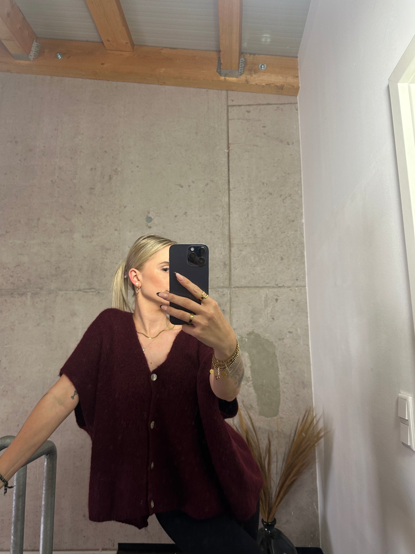 Weste "Anni" Bordeaux Rot