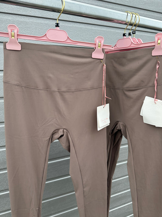 Leggins Glatt Taupe
