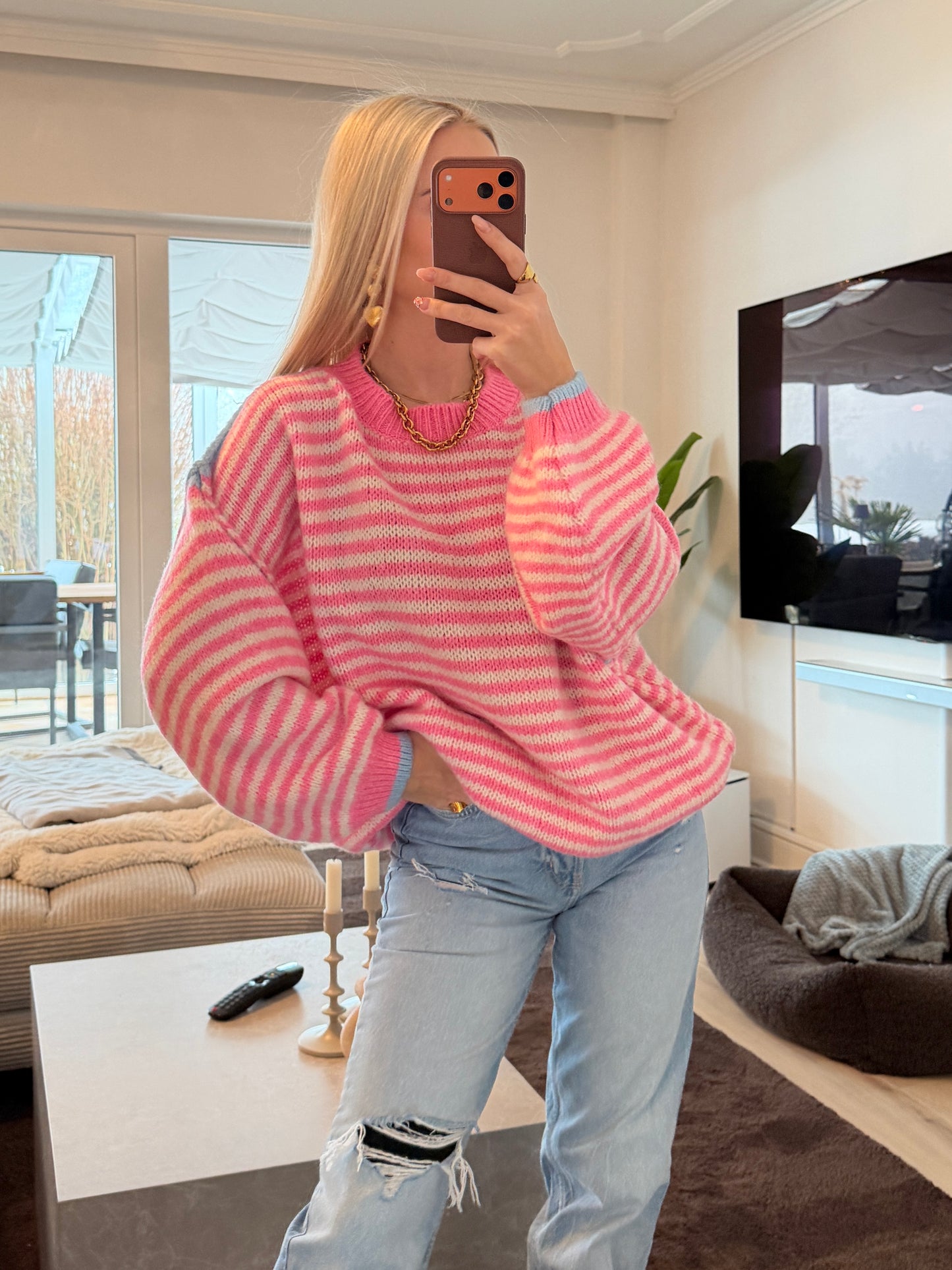 PULLOVER ROSA TÜRKIS