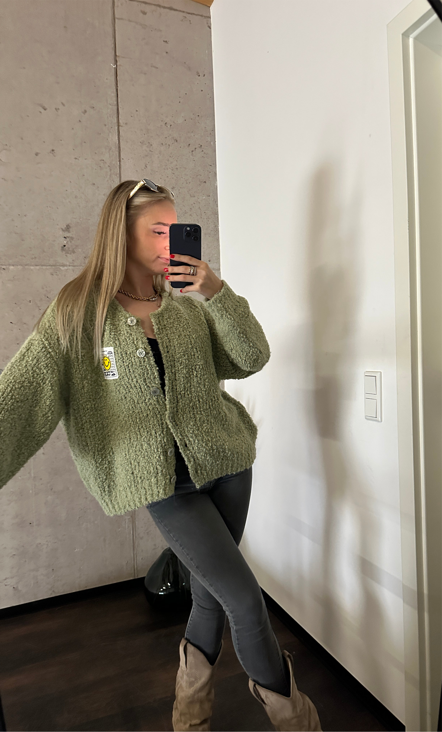 Smiley Cardigan Salbei/Grün