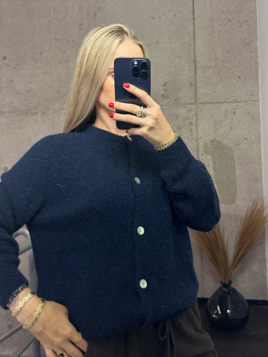 Alpaka Cardigan Dunkelblau