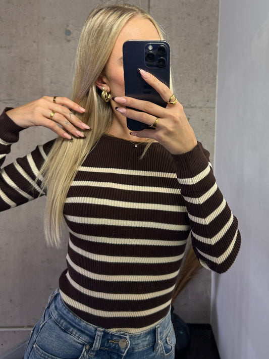 Body Streifi Braun/Beige