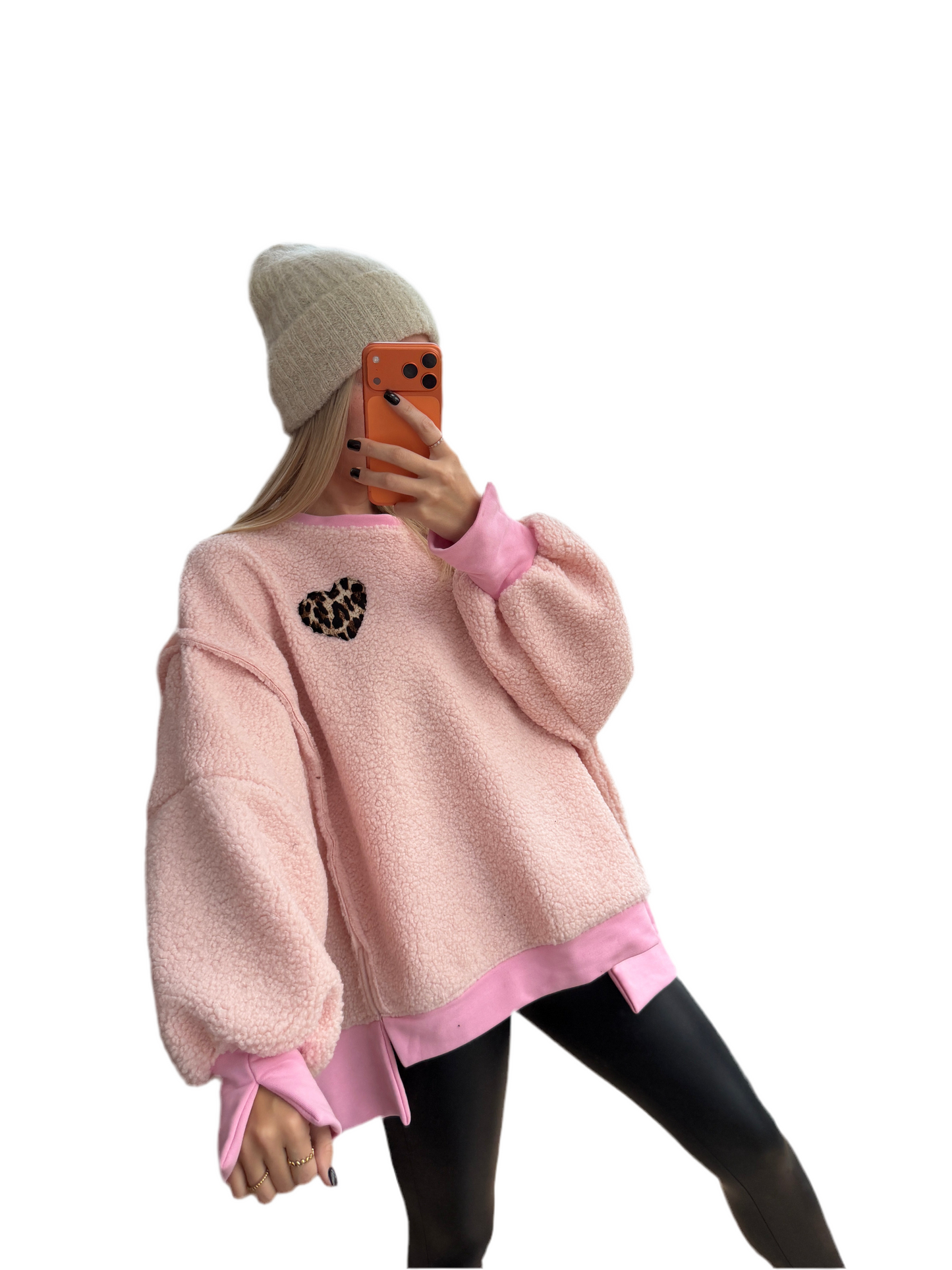 Pullover Teddy Heart Rosa