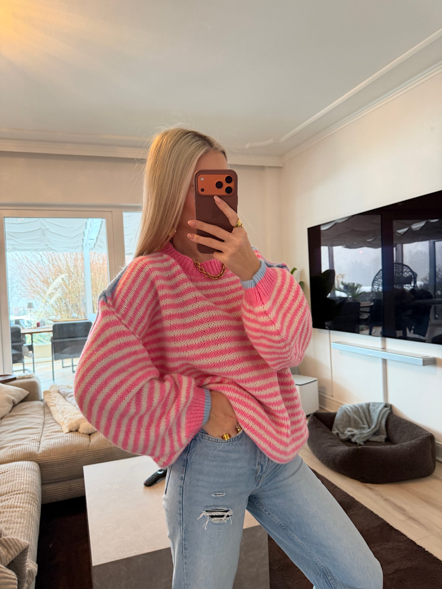 PULLOVER ROSA TÜRKIS