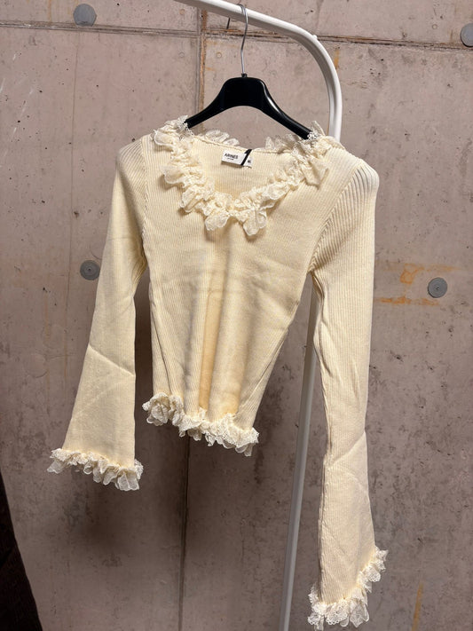 Langarm Rüschi Beige