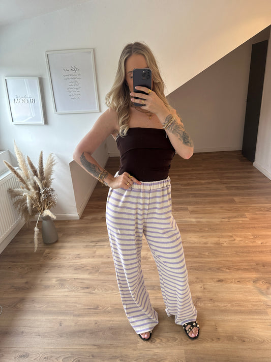 Hose Stripes & Vibes Flieder Beige
