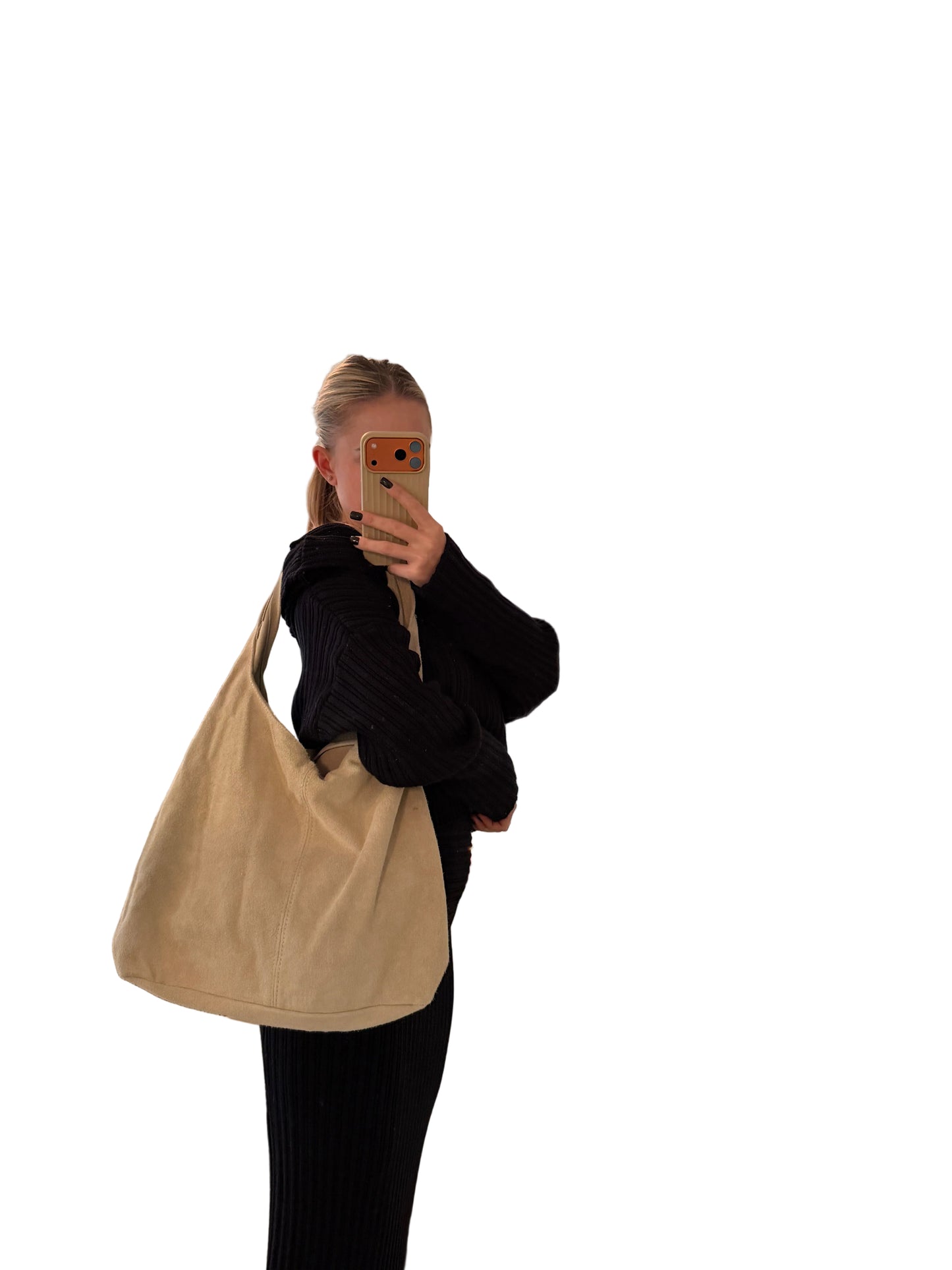 Tasche Wildleder Beige