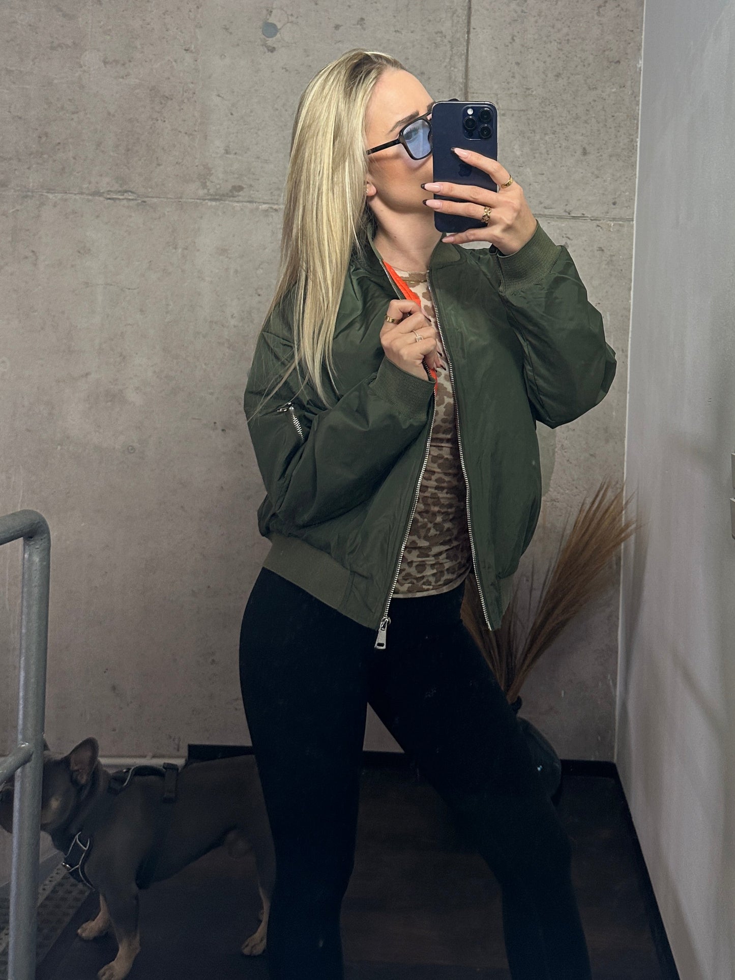Bomberjacke mit Khaki