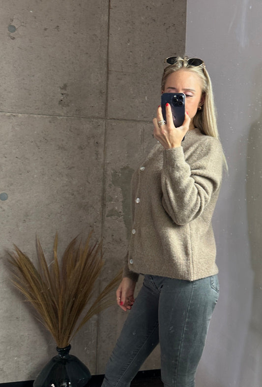 Alpaka Cardigan Hellesbraun