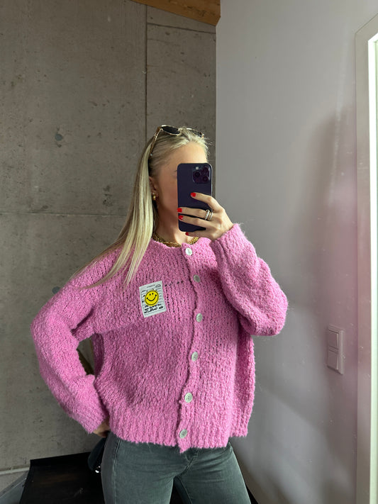 Smiley Cardigan Pink