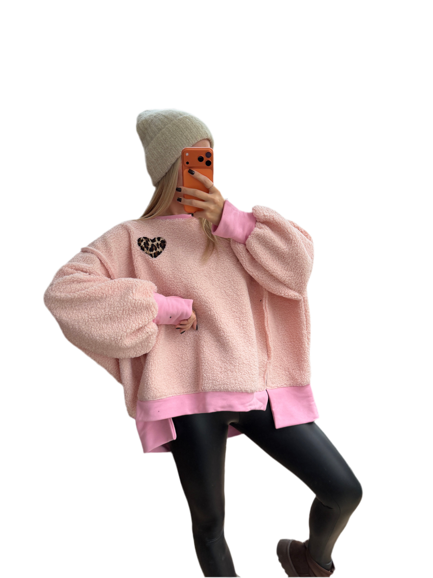 Pullover Teddy Heart Rosa