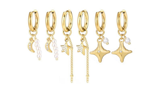 Ohrringe Gold Set Stern