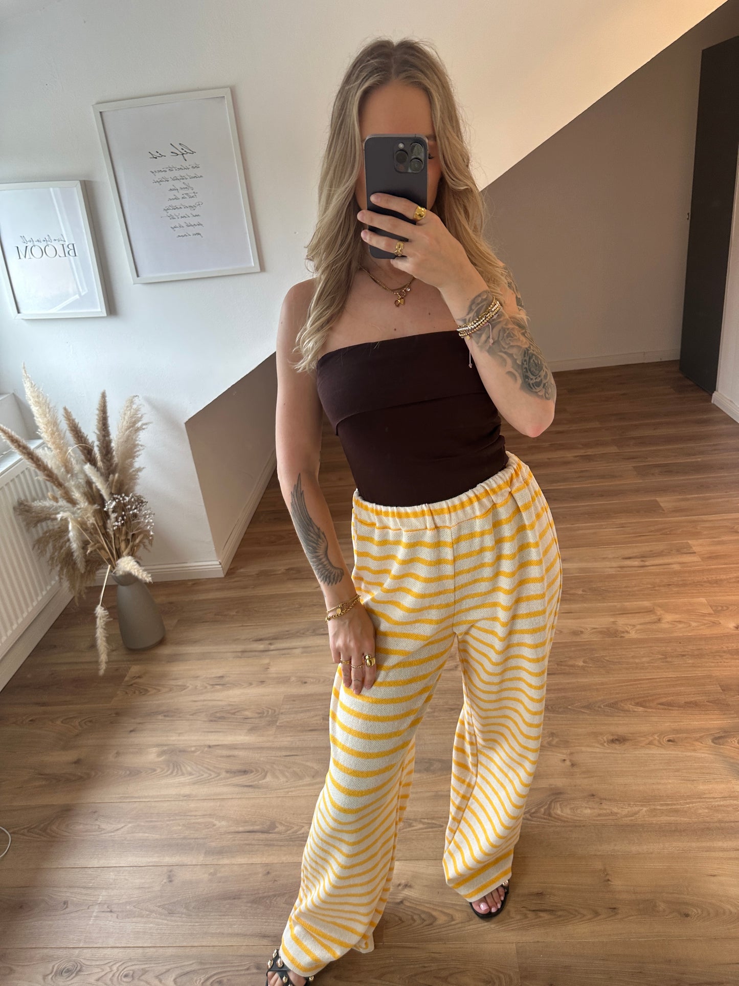 Hose Stripes & Vibes Gelb Beige