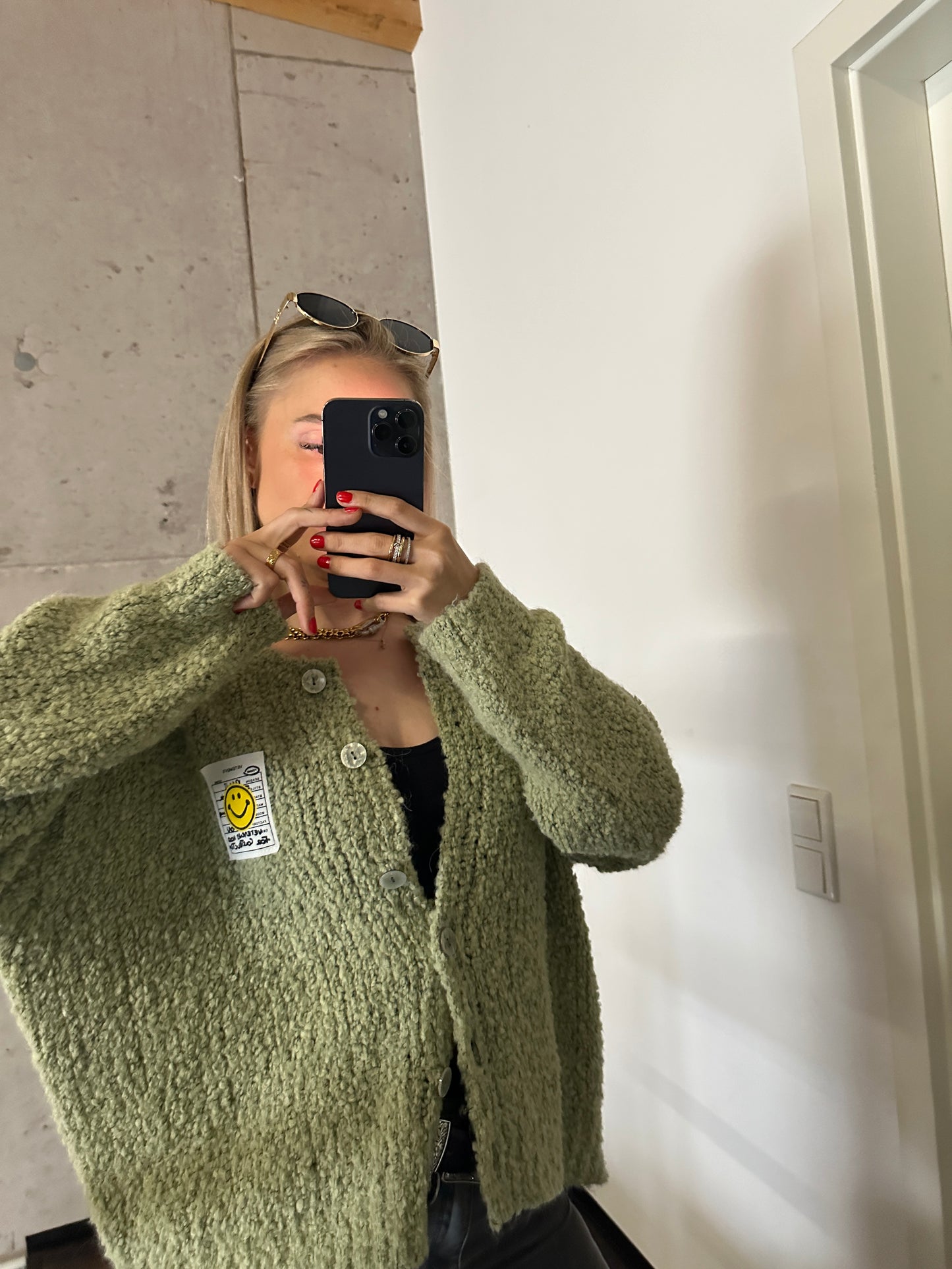 Smiley Cardigan Salbei/Grün