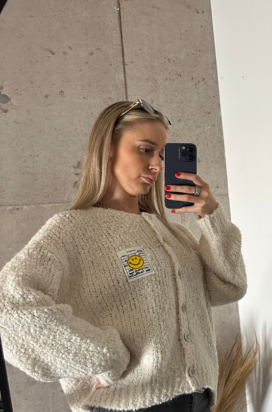 Smiley Cardigan Creme