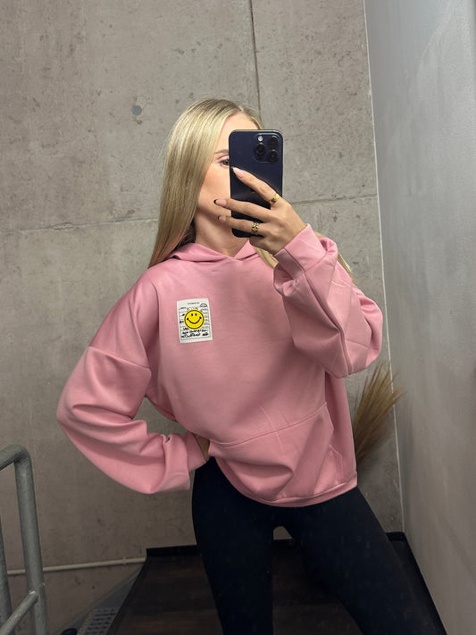 Smiley Hoodie Rosa