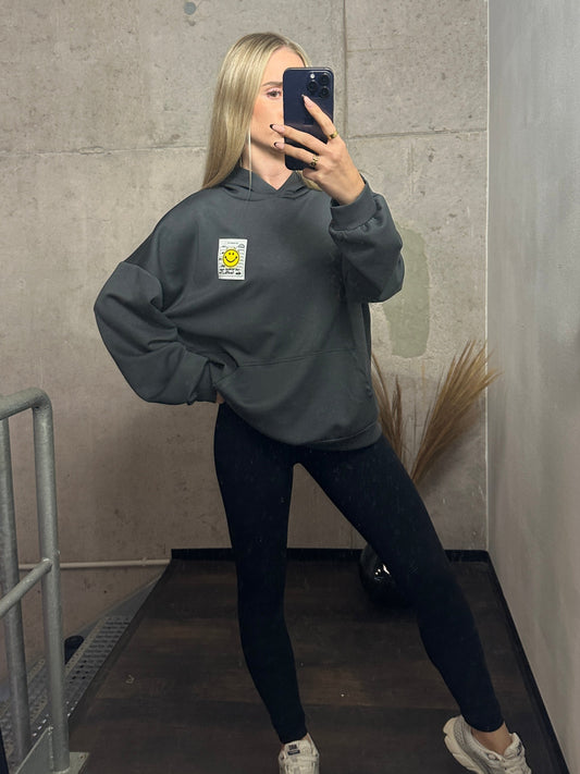 Smiley Hoodie Anthrazit