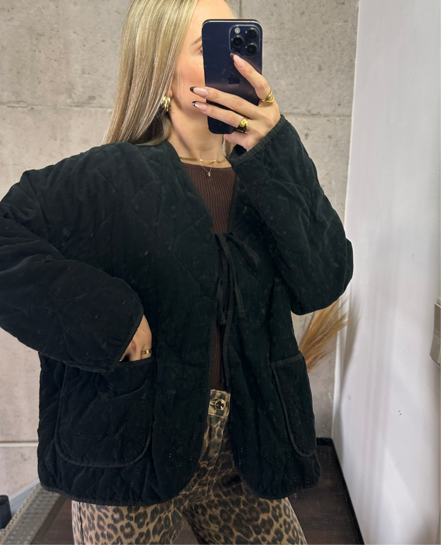 Cord Jacke Schwarz
