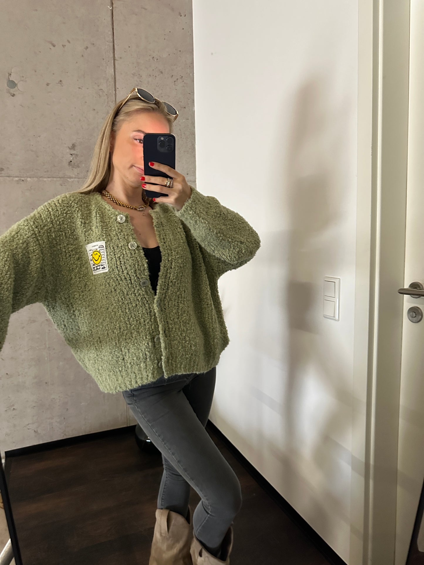 Smiley Cardigan Salbei/Grün