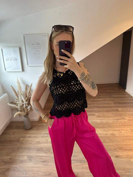 Strick top schwarz
