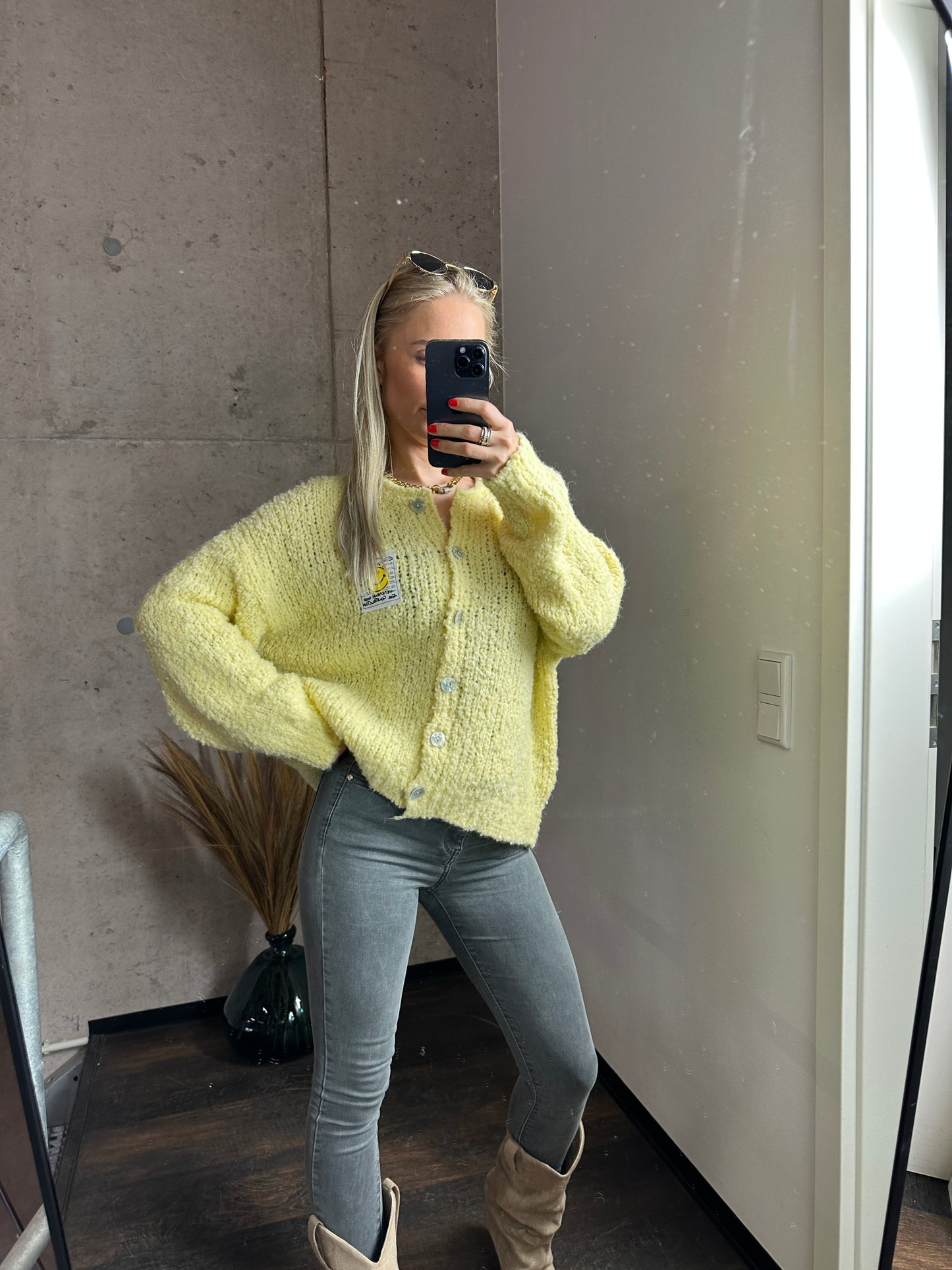 Smiley Cardigan Gelb